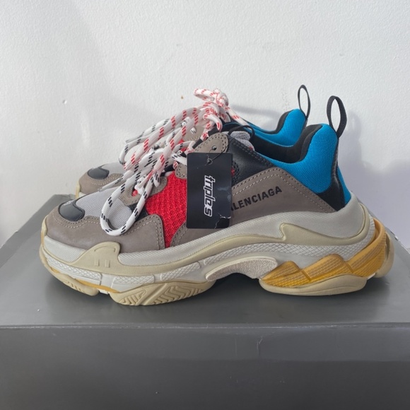 Men Size 8 Balenciaga Triple S White Black Red New With Tag,Box And Shopping Bag main image 9